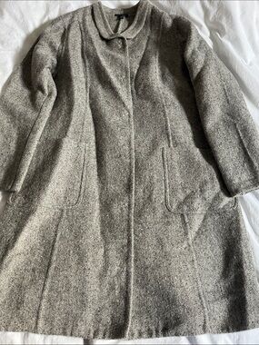 Eileen Fisher Super Fine Alpaca coat grey basic staple piece minimalist luxury